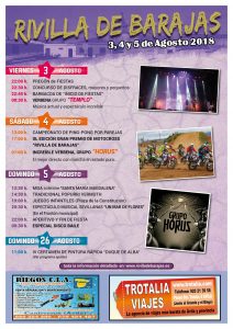 Programa de Fiestas 2018 3, 4 y 5 de Agosto